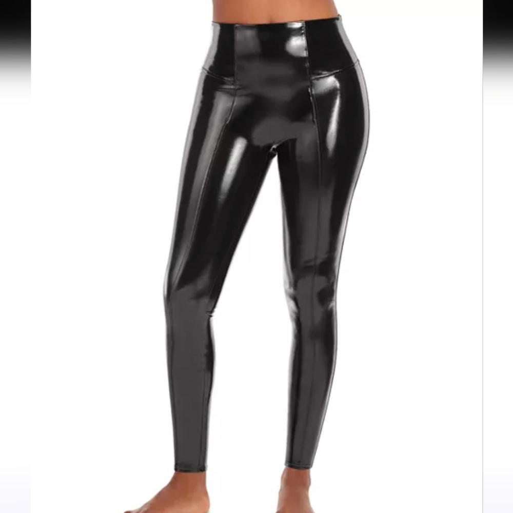 SPANXshape Faux Leather Patent Leggings Medium - Picture 2 of 16